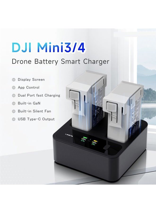 iSDT MC234AC Drone Battery Charger for DJI Mini 3/4/4 Pro, 72W Dual - Port Fast Charging, 36W + 36W Parallel Charge, App Control, Built - in GaN & Quiet Fan, USB - C Output - Image 3