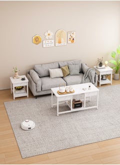 Shofenkei Set of 3 Nesting Sofa Tables, Small Coffee Table for Living Room and Office,Living Room Center Table,Combination End Table(White)  - Image 2