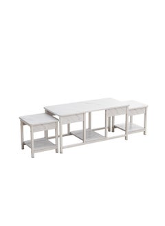 Shofenkei Set of 3 Nesting Sofa Tables, Small Coffee Table for Living Room and Office,Living Room Center Table,Combination End Table(White)  - Image 3