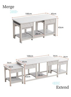 Shofenkei Set of 3 Nesting Sofa Tables, Small Coffee Table for Living Room and Office,Living Room Center Table,Combination End Table(White)  - Image 5
