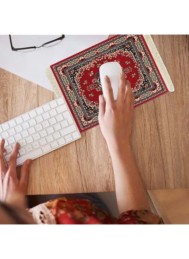 إيروريكس وسادات ماوس لاسلكية على شكل سجادة فارسية شرقية، وسادة ماوس كمبيوتر لتزيين الطاولة، متعددة الألوان - Image 2