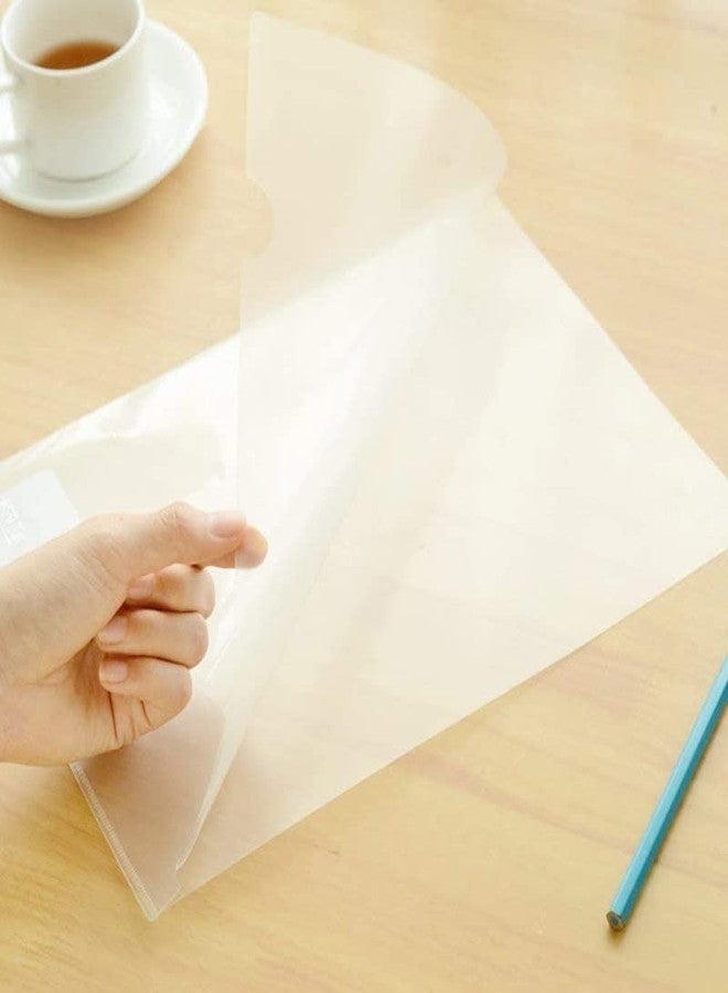 CAMPIO Pack of 100 L-Type Transparent A4 Size Document Sleeve Project Document Holder Plastic Folder for Document Paper Certificate - 100 Pieces for Multipurpose Use - Image 1