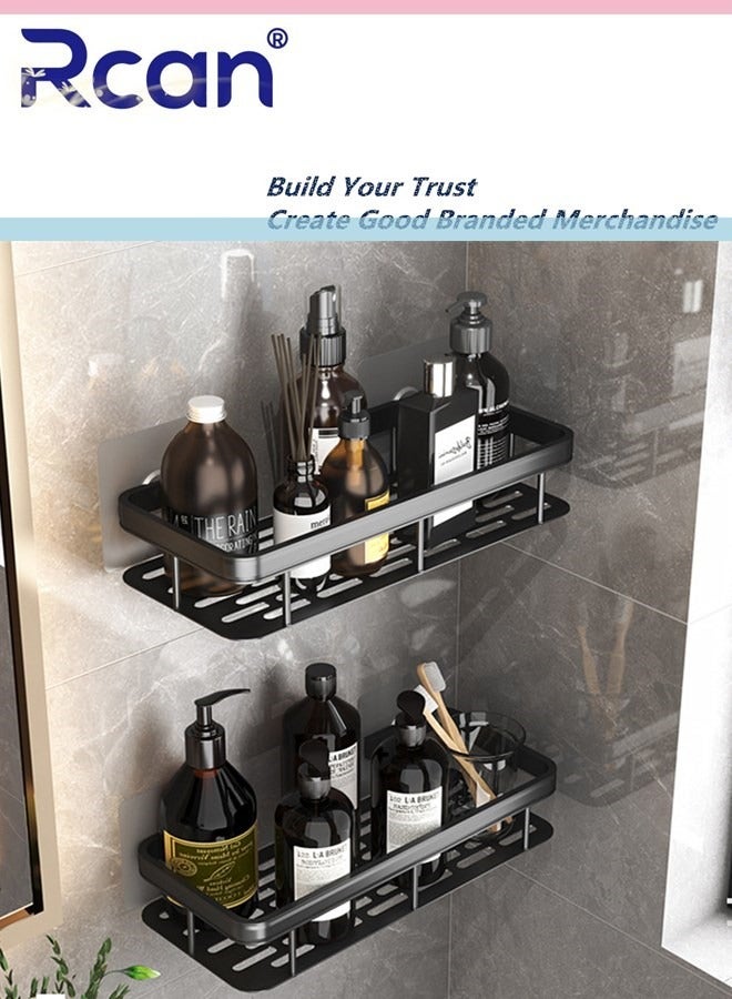 Rcan 2 Pack Bathroom Storage Rack, Without Drilling Self Adhesive, Multipurpose Storage Organizer, Wall Mounted Bathroom Shower Shelf, Bathroom Shower Baskets, for Bathroom Kitchen - Image 1