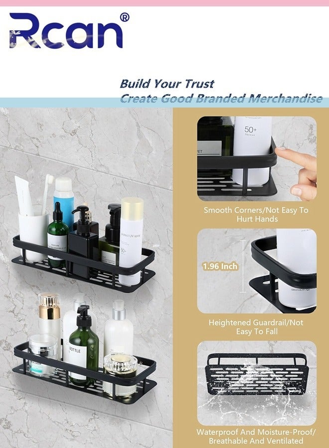 Rcan 2 Pack Bathroom Storage Rack, Without Drilling Self Adhesive, Multipurpose Storage Organizer, Wall Mounted Bathroom Shower Shelf, Bathroom Shower Baskets, for Bathroom Kitchen - Image 2