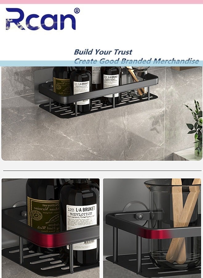 Rcan 2 Pack Bathroom Storage Rack, Without Drilling Self Adhesive, Multipurpose Storage Organizer, Wall Mounted Bathroom Shower Shelf, Bathroom Shower Baskets, for Bathroom Kitchen - Image 5