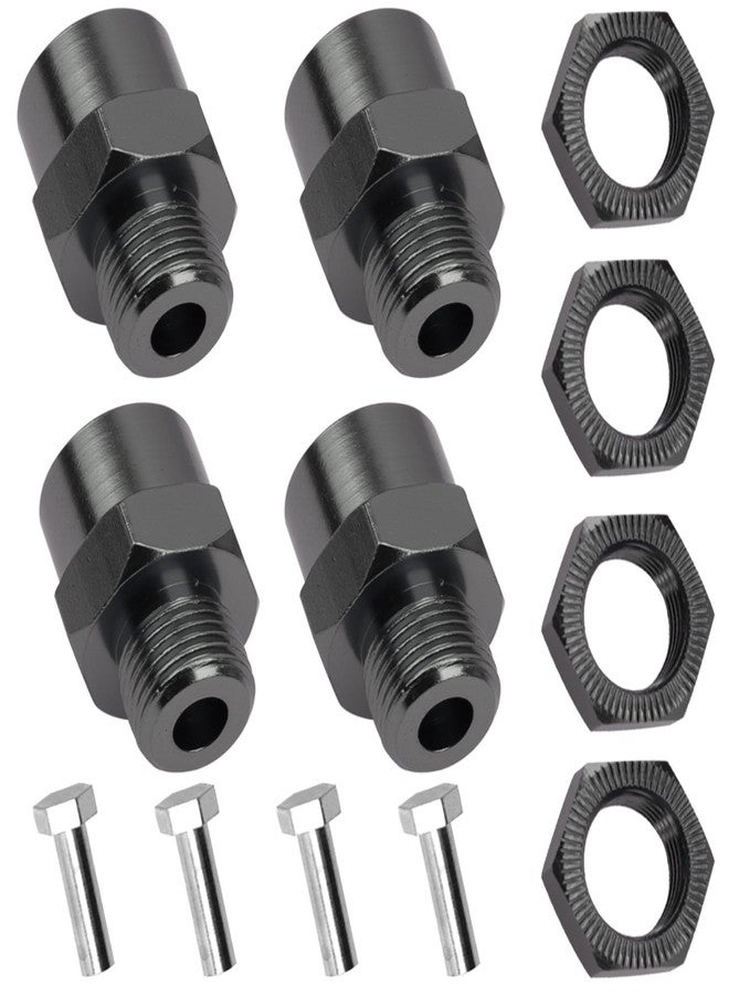 Vgoohobby Aluminum Alloy 12mm to 17mm Wheel Hex Drive Hub Adapter Conversion 15mm Offset Extension for 1/10 Off-Road RC Car Monster Truck (Titanium) - Image 1