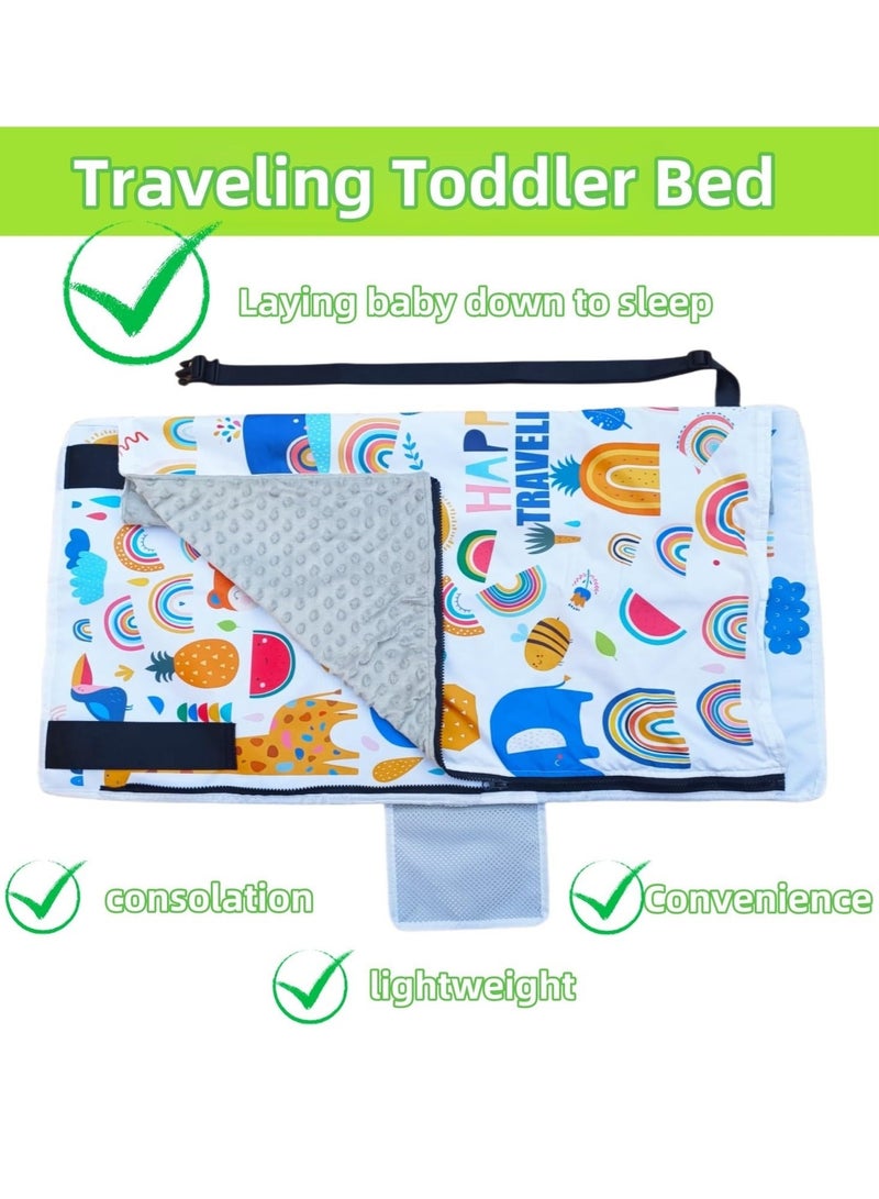 WALALLA Kids Airplane Bed with Quilt, Airplane Seat Extender for Kids,Kids Airplane Bed， Kids Airplane Travel Essentials, Baby Travel Essentials，with Quilt，Portable, Foldable Airplane Crib for Kids - Image 4