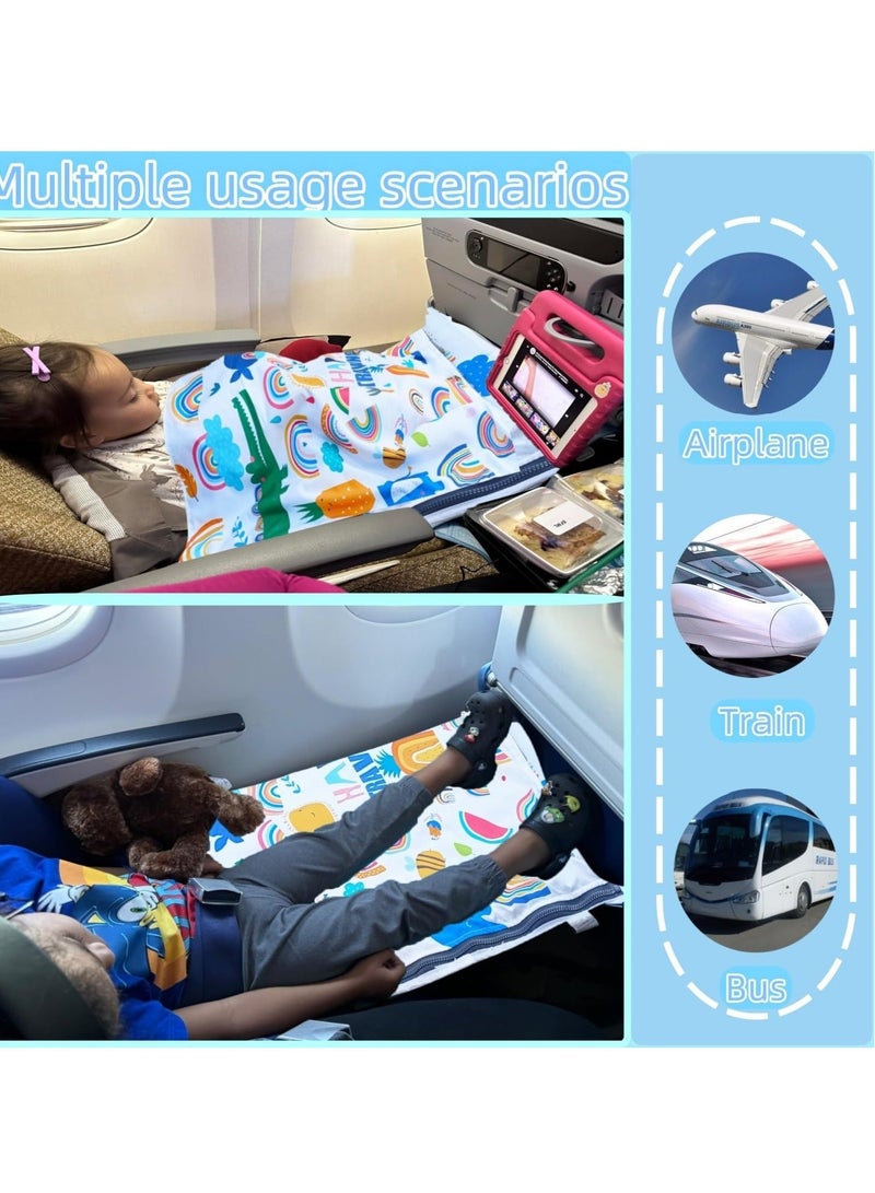 WALALLA Kids Airplane Bed with Quilt, Airplane Seat Extender for Kids,Kids Airplane Bed， Kids Airplane Travel Essentials, Baby Travel Essentials，with Quilt，Portable, Foldable Airplane Crib for Kids - Image 3
