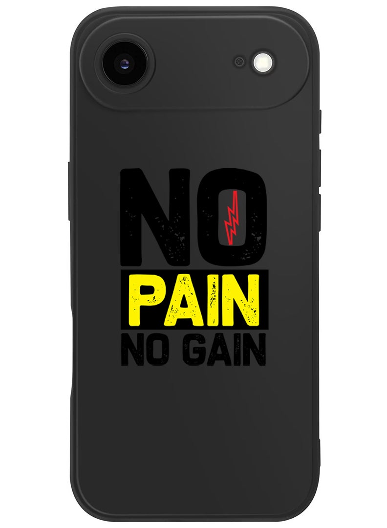 Theodor Protective Slim Fit Case Liquid Silicone Cover with Full Body Protection Anti-Scratch Shockproof Case For Apple iPhone 17 Air (Black) No pain No gain - Image 1