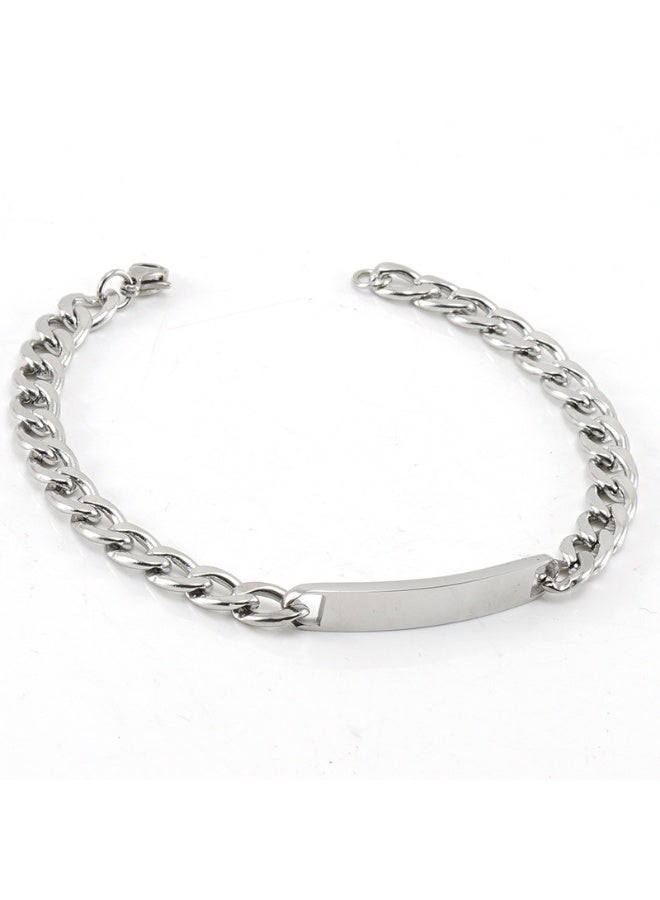 أميتوير سوار هيب هوب عصري للرجال من الفولاذ المقاوم للصدأ | تصميم سلسلة منحنية أنيقة قابلة للتخصيص، عرض 8 مم - Image 1