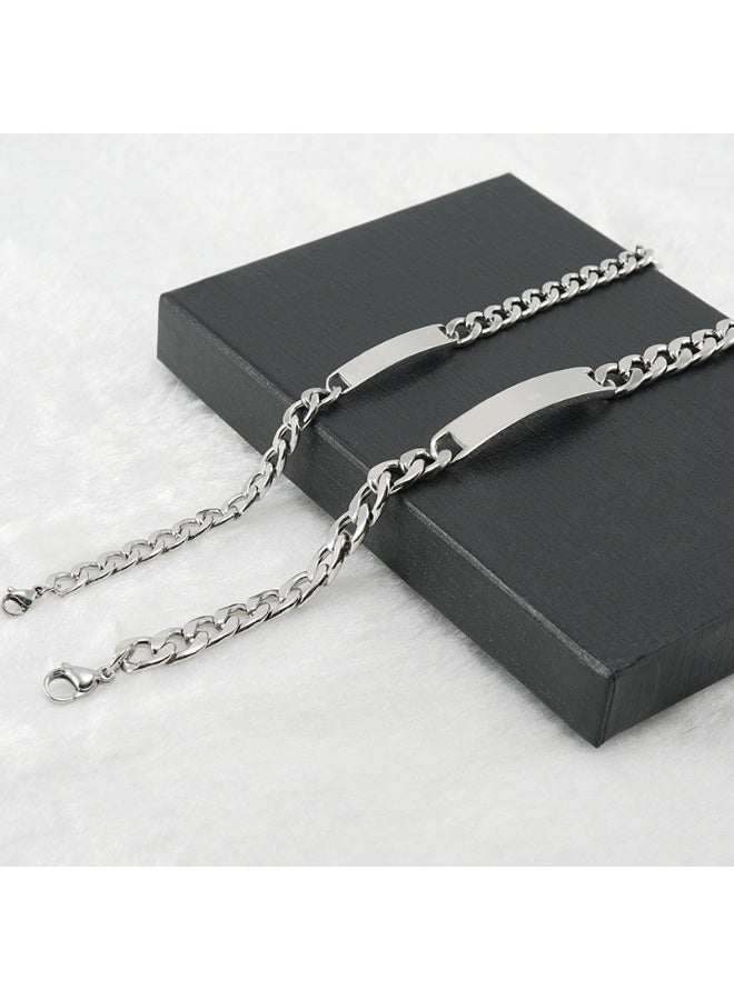 أميتوير سوار هيب هوب عصري للرجال من الفولاذ المقاوم للصدأ | تصميم سلسلة منحنية أنيقة قابلة للتخصيص، عرض 8 مم - Image 4