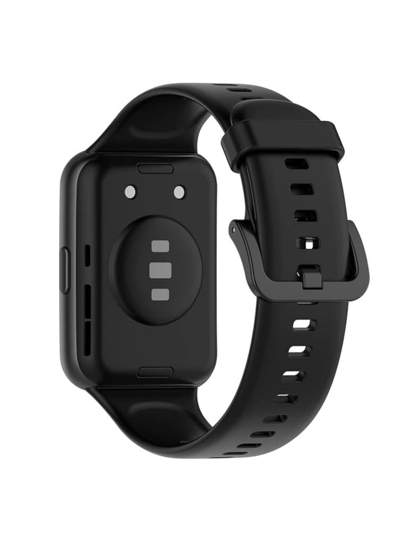 Solid Color Silicone Strap Compatible with Huawei Watch Fit 2 - Image 3