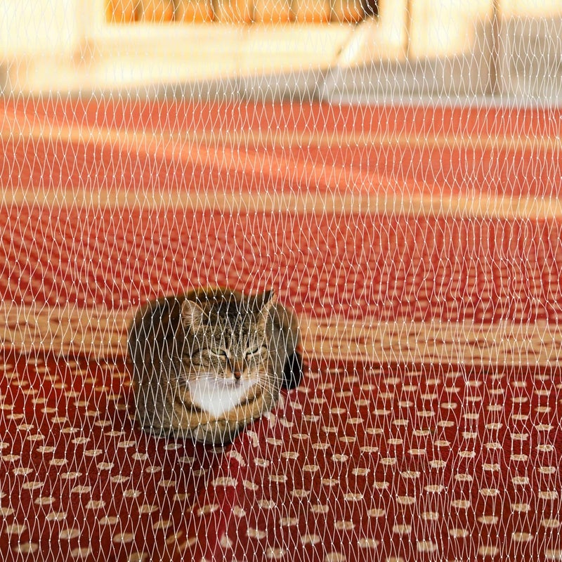Pet Safety Net for Balcony Cats and Dogs Anti-Fall Nylon Mesh 4x3m White Patio Barrier for Apartment Pets - Image 4