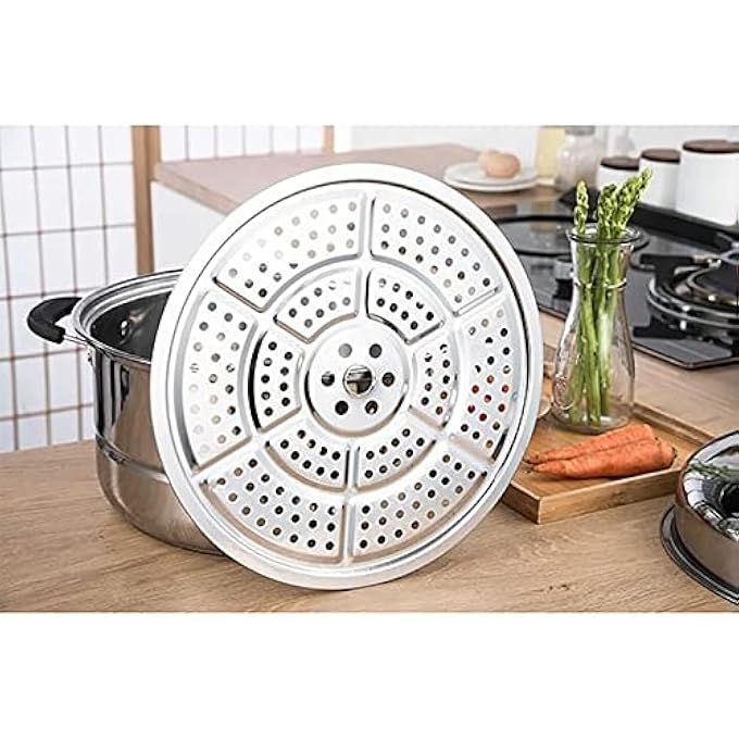 وعاء بخاري، وعاء حساء، وعاء ساخن، قاعدة وعاء مركبة من 3 طبقات من الفولاذ المقاوم للصدأ 403 لطهي الكعك بالبخار، الأسماك، الزلابية البحرية، الحجم 28 سم 30 سم 32 سم - Image 5