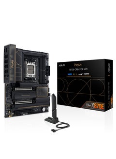 ASUS ProArt X870E-Creator WIFI AM5 ATX Motherboard, AMD X870E Chipset, 4x DDR5 DIMM Slots, 192GB Max Memory, 4x M.2 PCIe Slots, 2x PCIe 5.0 x16 Slots, Bluetooth v5.4