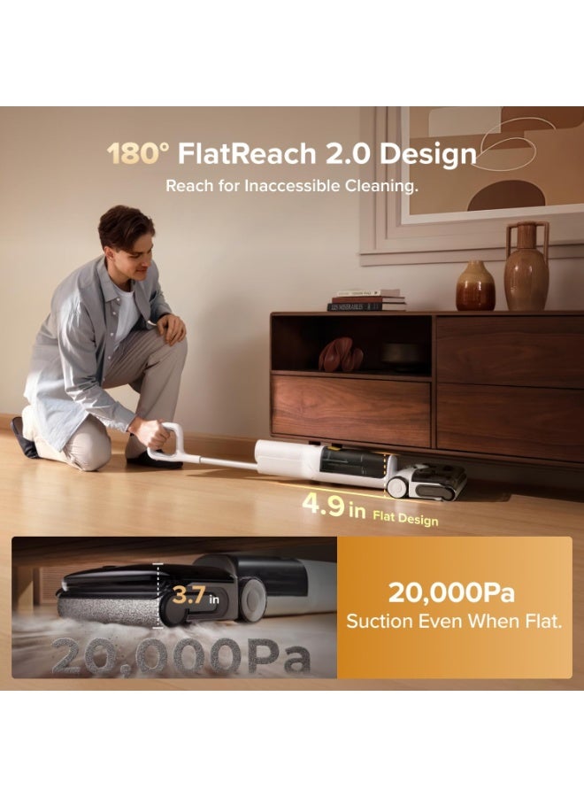 Roborock F25 RT Gen 2 Vacuum Mop, Wet Dry Cordless Vacuum Cleaner with Upgraded Larger Wheels, 20000Pa Floor Cleaner Machine for Hard Floor, Edge to Edge Self Cleaning Electric Mop with 180° Lie-Flat - Image 4