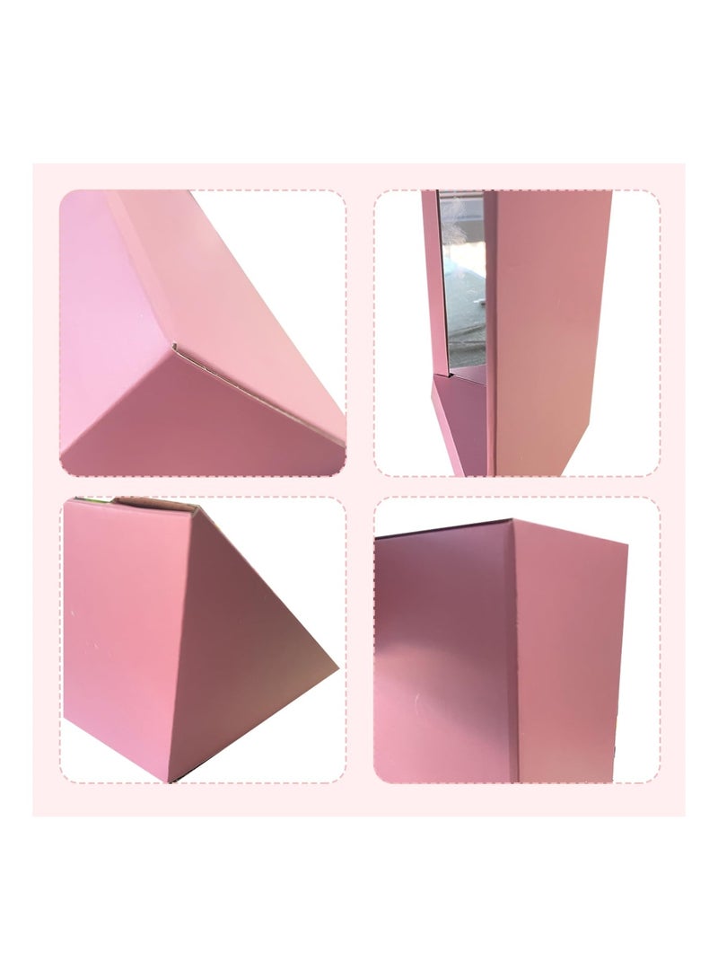 Zikra مرآة قائمة مثلثية ثابتة لمكياج الوجه صورة حقيقية مرآة طاولة محمولة مع قاعدة، مع مستحضرات تجميل قائمة على المكتب للسفر، طاولة زينة، ديكور الغرفة، هدايا الجمال، 11 × 8.6 × 6 بوصة - Image 3