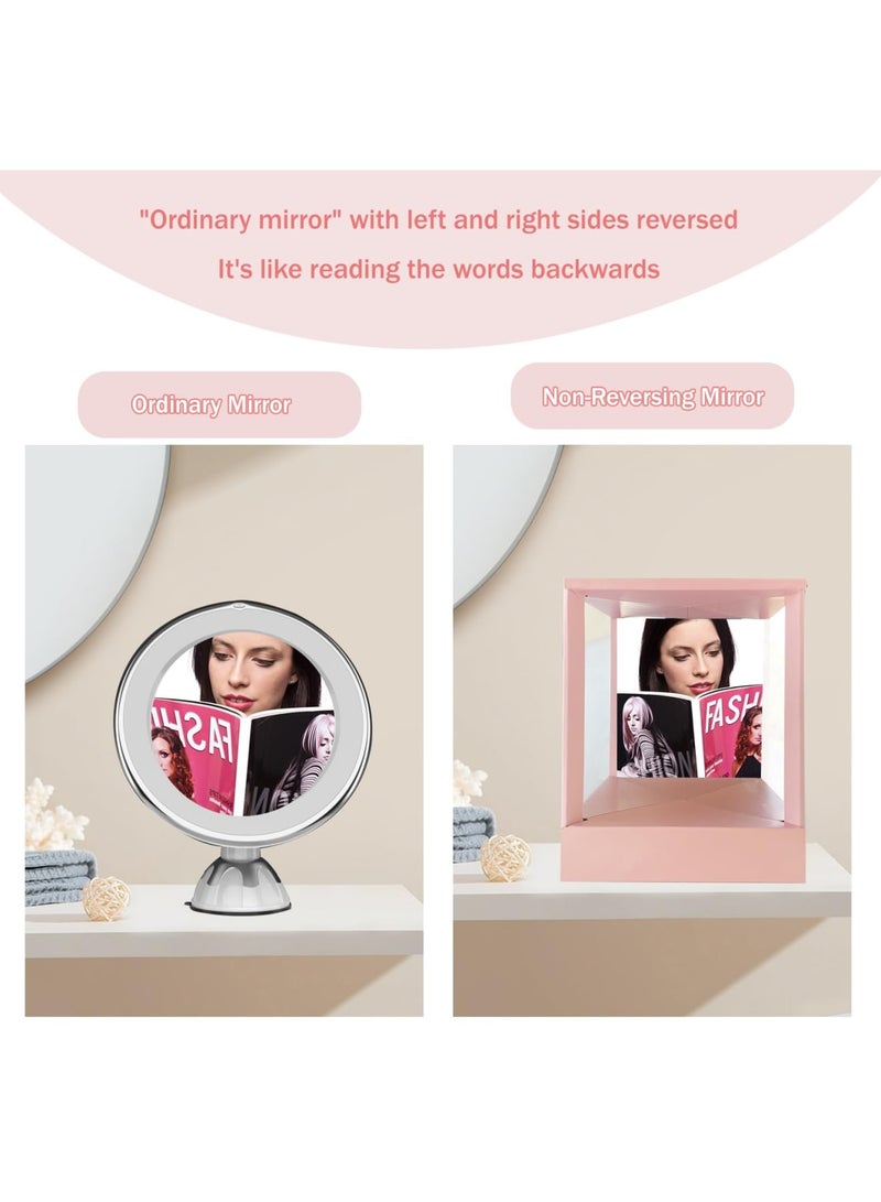 Zikra مرآة قائمة مثلثية ثابتة لمكياج الوجه صورة حقيقية مرآة طاولة محمولة مع قاعدة، مع مستحضرات تجميل قائمة على المكتب للسفر، طاولة زينة، ديكور الغرفة، هدايا الجمال، 11 × 8.6 × 6 بوصة - Image 5