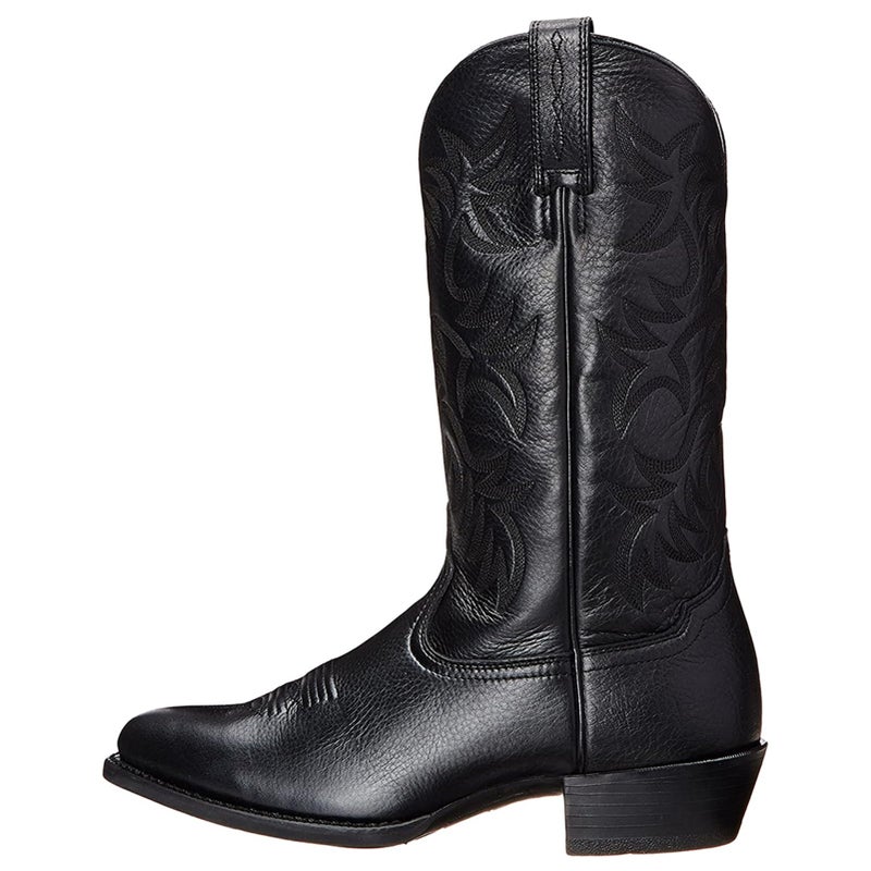 ANUFER Men's Stylish Embroidered Cowboy Boots, Western Heel, Pointed Toe, Slip-On Boots with Mid-Calf, Black, SN071164, EU41.5 - Image 2