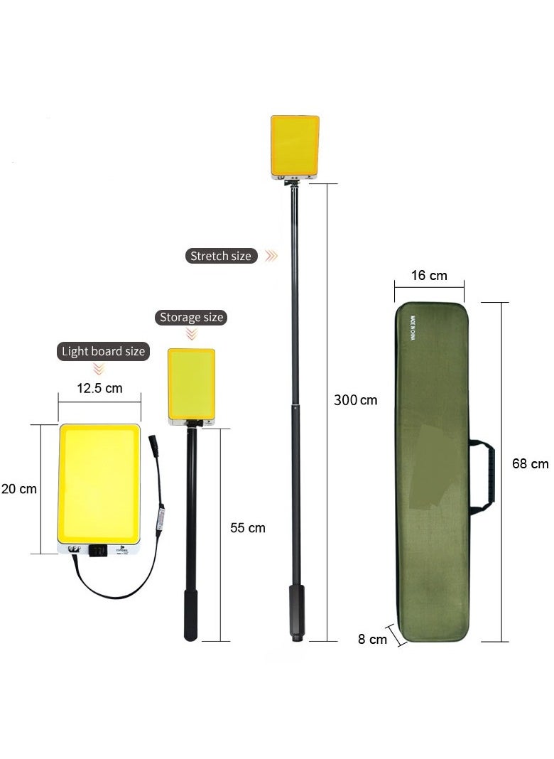 ELTRAZONE DC 12V BBQ Night Party Lighting – Dual Color White & Yellow LED Outdoor Portable Telescopic Rod Camping Light – Waterproof, Adjustable Brightness for Barbecue, Camping, Garden Parties, and Outdoor Events - Image 2