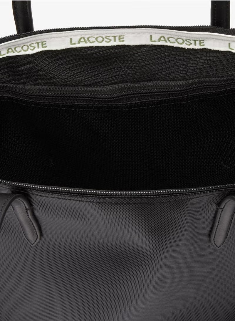 LACOSTE Lacoste Women's L12.12 Concept Fashion Versatile Large Capacity  Zipper Shoulder Bag ,Tote Bag ,wide-style tote bag, Black  - Image 4