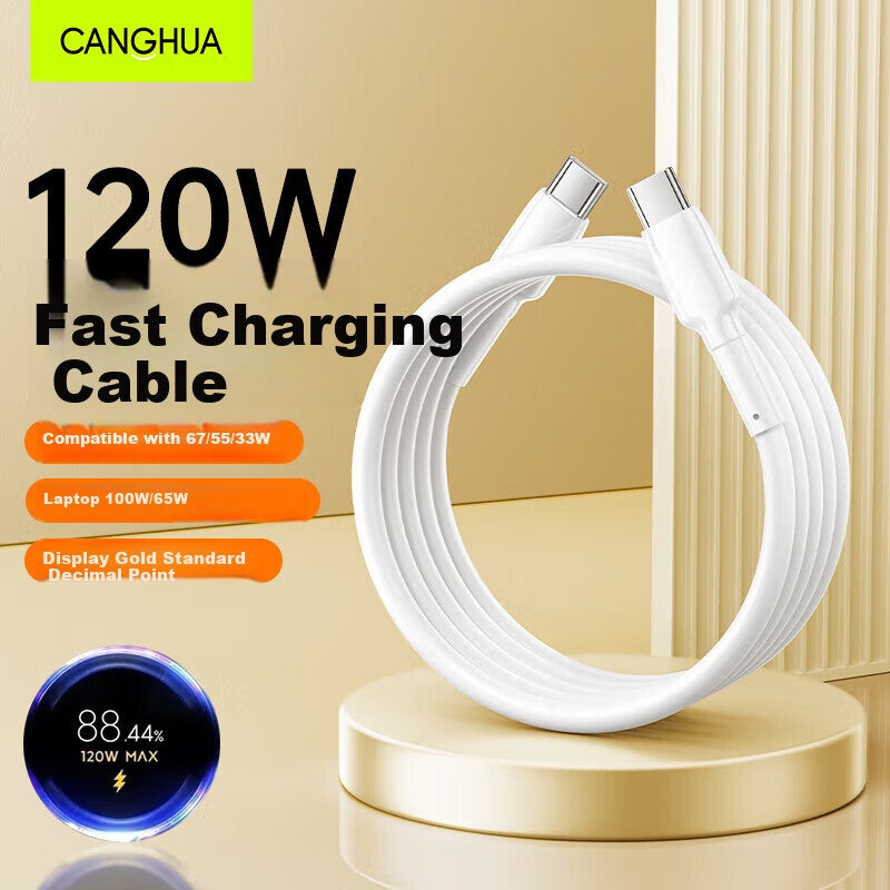 JD Jing Zao CangHua Compatible with Xiaomi Computer Charging Cable, 65W Dual-Head Type-C Data Cable, Air/ProX/14/15/Redmi Book Pro/G Laptop 100W Power Cord, 2 Meters - Image 1