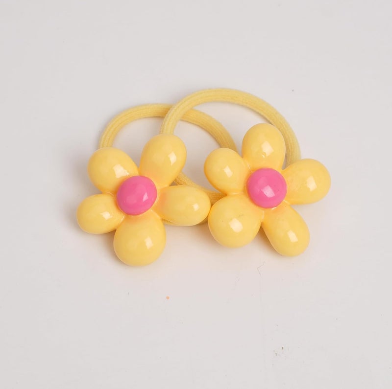 BIANHUAN Baby Girl Elastic Hair Ties with Flower12 Small Ponytail Flower HolderBoutique Tiny Rubber Band for ToddlersHair Ties No Damage Hair Accessories for Girls Toddlers Kids Multicolored B - Image 4
