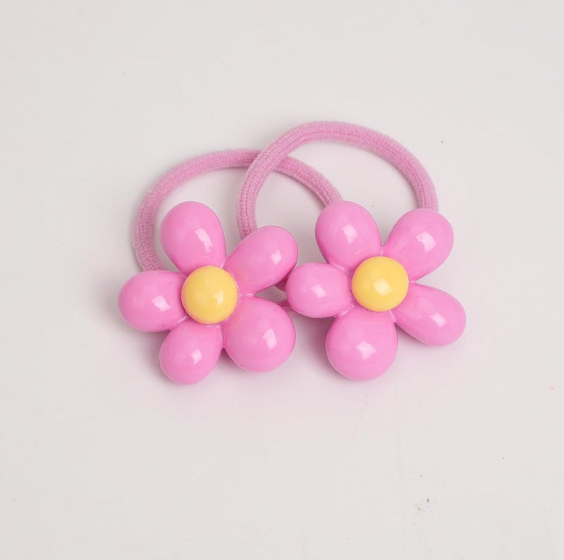 BIANHUAN Baby Girl Elastic Hair Ties with Flower12 Small Ponytail Flower HolderBoutique Tiny Rubber Band for ToddlersHair Ties No Damage Hair Accessories for Girls Toddlers Kids Multicolored B - Image 5