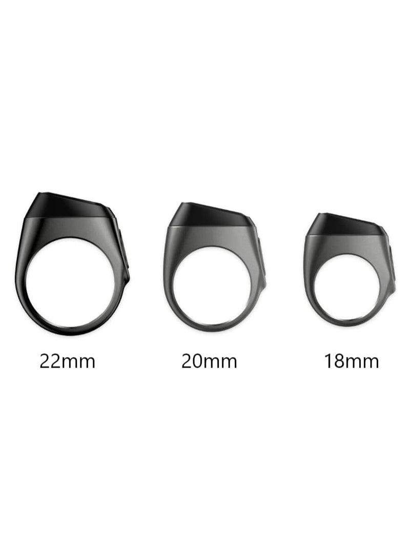 خاتم تسبيح ذكي للتسبيح مع الذكر- تذكير بتوقيت الصلاه - تذكير بالاهتزاز وعداد تسبيح واتصال بلوتوث شاشة OLED مقاومة للماء بدرجة IPX67 حلقة قابلة للتعديل 18 ملم + 20 - أسود - Image 5