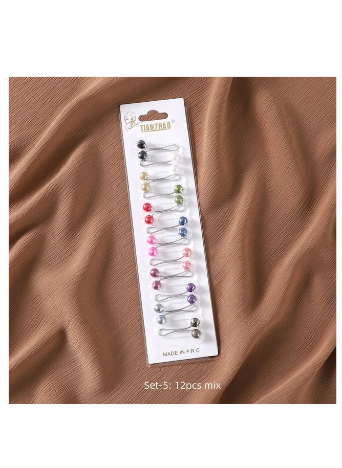 Generic - Set of twelve Hijab scarf women Turkish style clip pins - Image 1