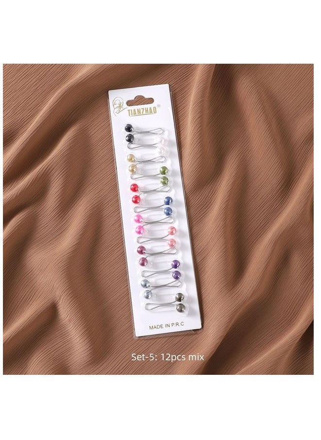 Generic - Set of twelve Hijab scarf women Turkish style clip pins - Image 1