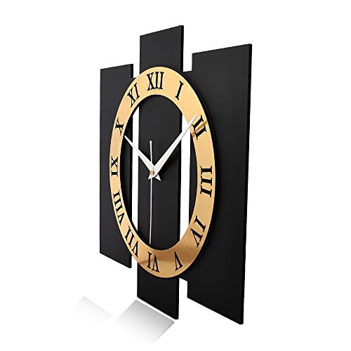 Nozvera Silent Non-Ticking Wooden Wall Clock for Home Stylish Latest 12 Inch Decorative Designer Wall Clock for Home Living Room Bedroom Office Hall - Image 2