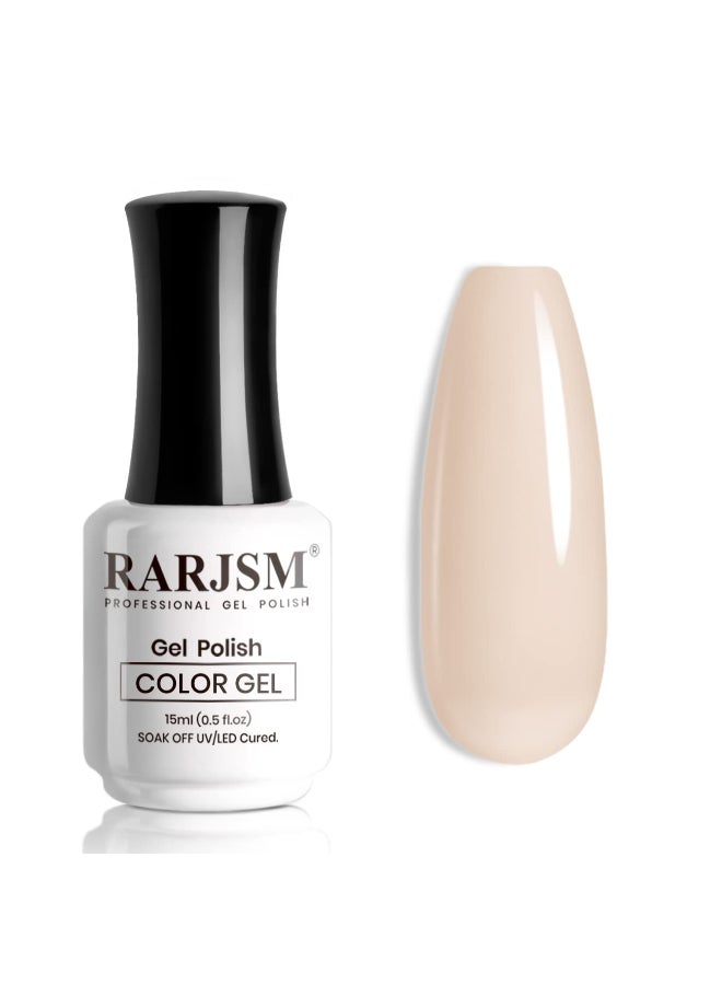 RARJSM Apricot Nude Gel Nail PolishNeutral Sheer Cream Nude GelPolish LED UV Curing Requires Soak Off Clear Pink Jelly French Manicure Nail Gel Polish 1pcs Single Bottle 15ml for Home Salon DIY - Image 3