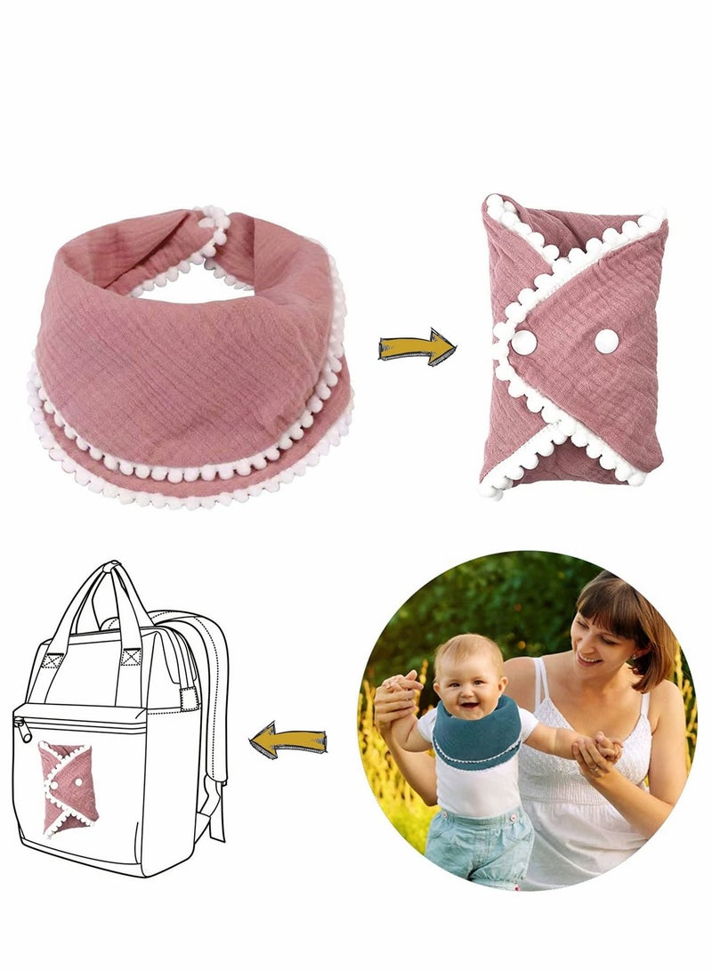 سيوسي 8 Pack Muslin Bibs Baby Drool Multi-color Bandana 4 Layer Organic Cotton Super Soft and Absorbent for Infants Boys Girls Burp Newborn Infant Toddler, 0-2 Years Old - Image 5