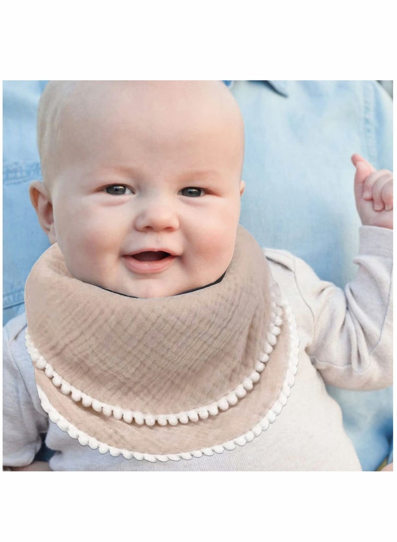 سيوسي 8 Pack Muslin Bibs Baby Drool Multi-color Bandana 4 Layer Organic Cotton Super Soft and Absorbent for Infants Boys Girls Burp Newborn Infant Toddler, 0-2 Years Old - Image 2