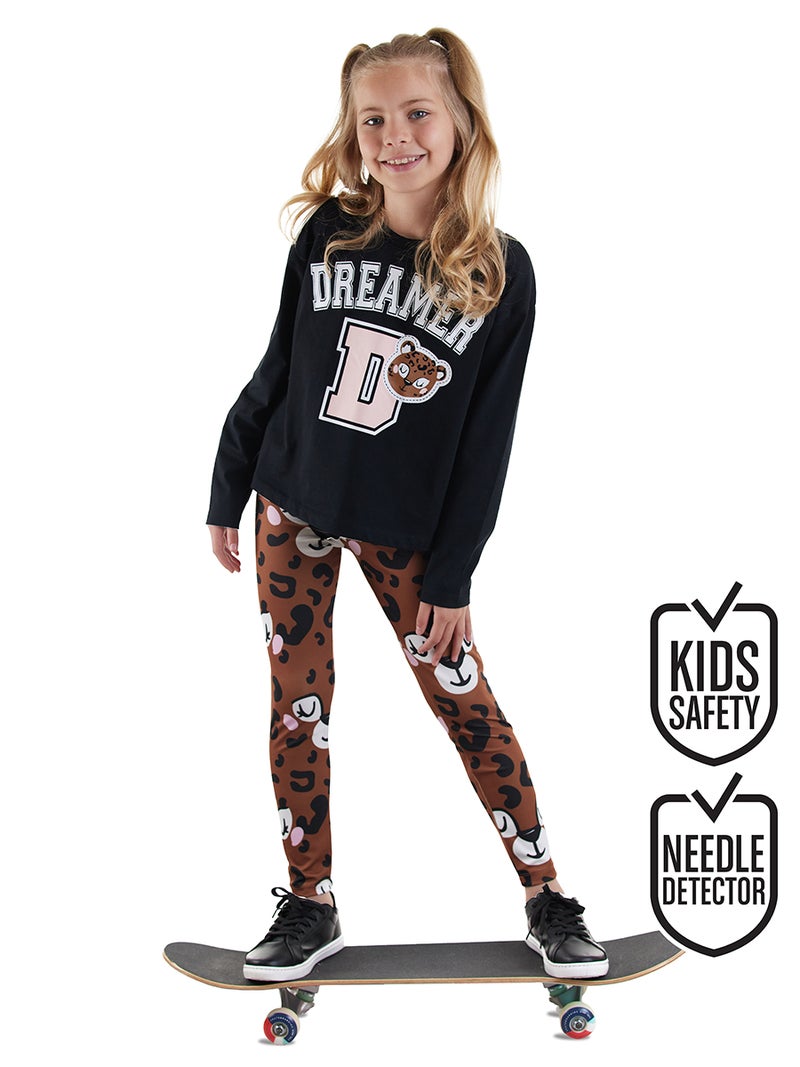 Denokids Leopard Girl T-shirt Leggings Set - Image 1