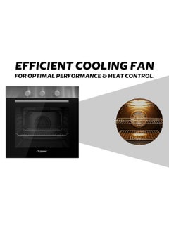 GeneralGold General Gold 60cm Electric Built-In Oven, 7 Cooking Functions, Double Glass Door, 60x60 cm Heavy Duty Integrated Wall Oven Kitchen Cooker with Fan for Baking Cakes and Gril  - Image 3