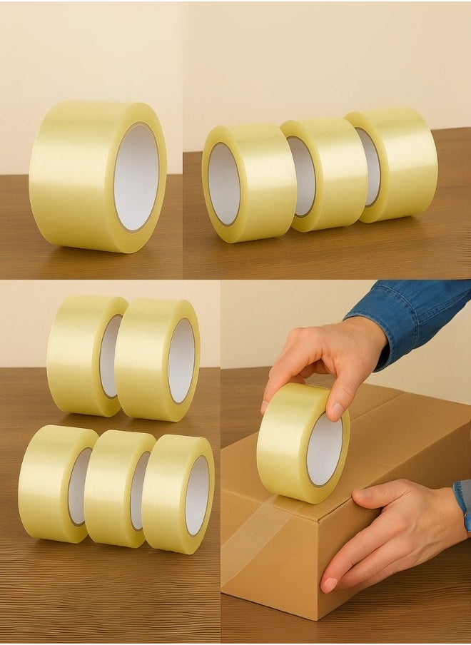 Generic 6 Pcs Clear Packing Tape, 70 yards Strong Heavy Duty Packaging Tape for Sealing Parcel Boxes, Moving Boxes Houses, Large Postal Bags, Office Supplies 【6 Rolls】 ((70 Yards))  - Image 2