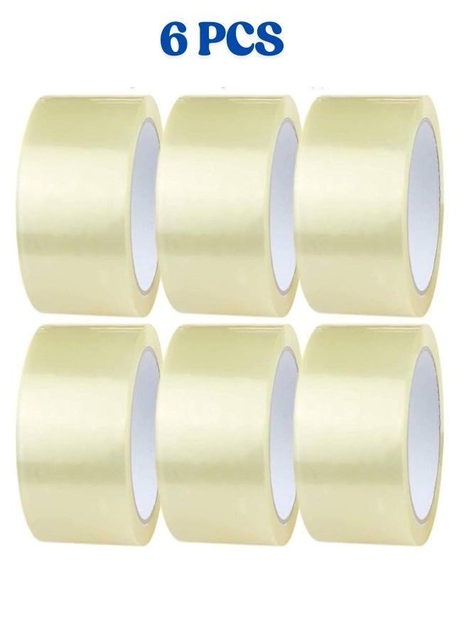 Generic 6 Pcs Clear Packing Tape, 70 yards Strong Heavy Duty Packaging Tape for Sealing Parcel Boxes, Moving Boxes Houses, Large Postal Bags, Office Supplies 【6 Rolls】 ((70 Yards))  - Image 1