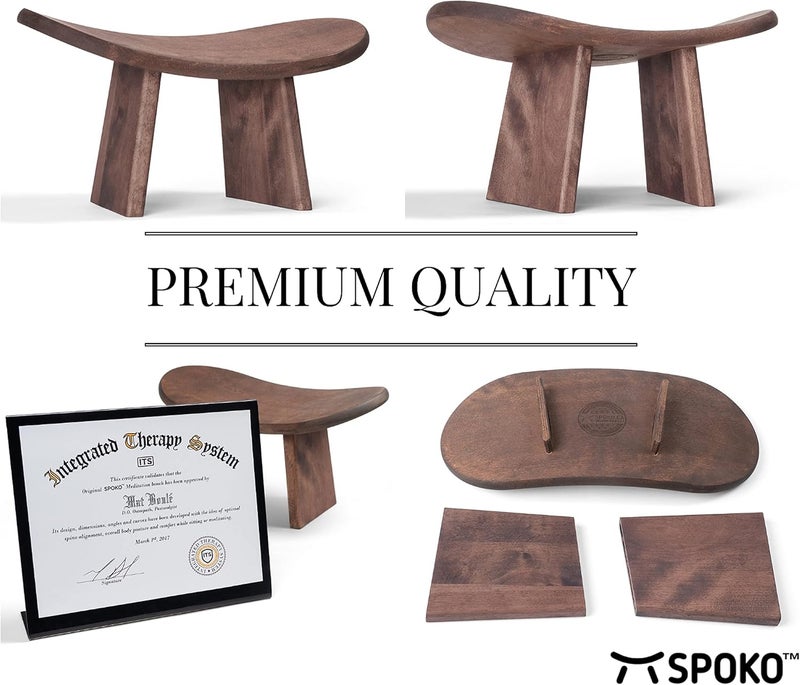 SPOKO Meditation Bench, Travel Seat Version, The Original Posture Certified Wood Kneeling Stool, Best Ergonomic Wooden Chair, Perfect Seat for Yoga, Prayer, Seiza, no Cushion Needed - Image 4