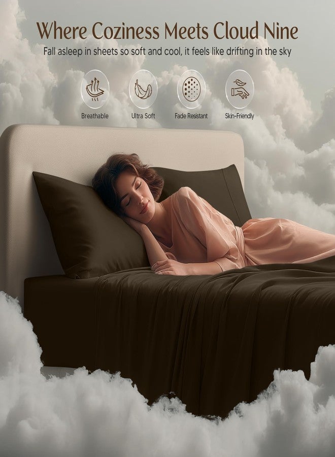 Utopia Bedding Queen Sheet Set - 4 Piece Bed Sheets for Queen Size Bed, Soft and Breathable Microfiber, Includes 1 Fitted Sheet, 1 Flat Sheet and 2 Pillowcases (Brown) - Image 5