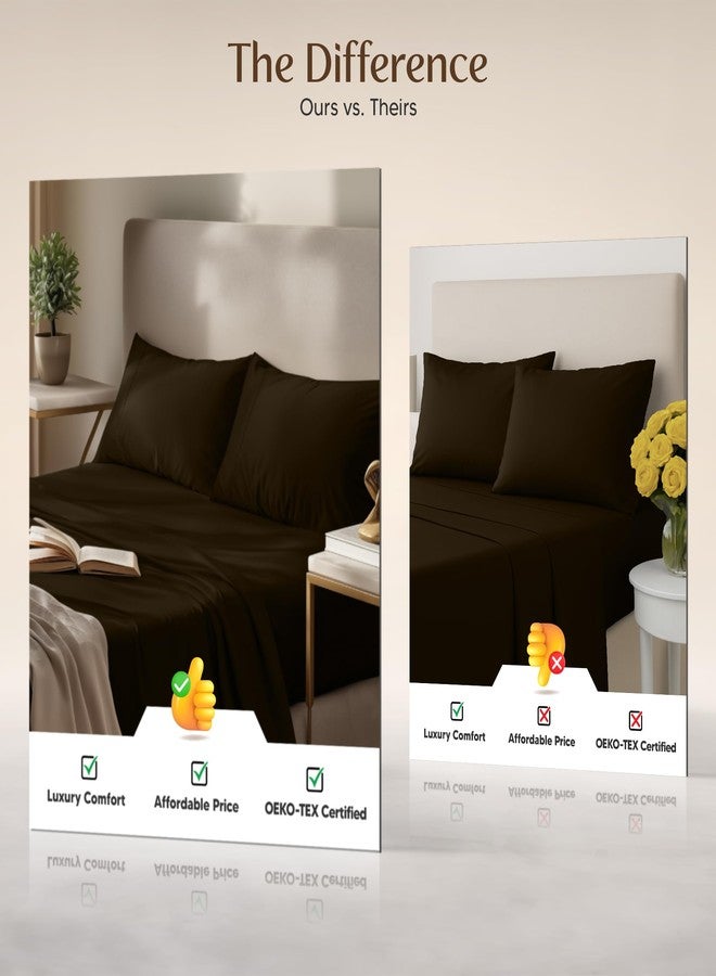 Utopia Bedding Queen Sheet Set - 4 Piece Bed Sheets for Queen Size Bed, Soft and Breathable Microfiber, Includes 1 Fitted Sheet, 1 Flat Sheet and 2 Pillowcases (Brown) - Image 4