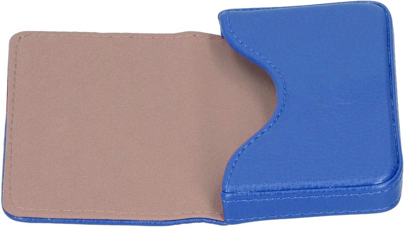 Blue Leather Business Card Holder Case With Magnetic Buckle For Men And Women Size 001 - Image 1