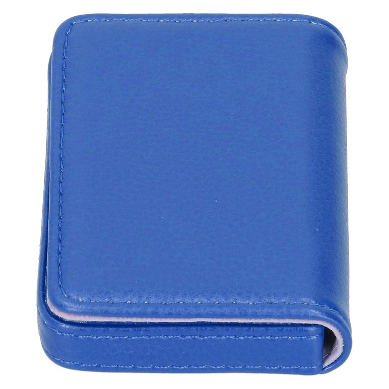 Blue Leather Business Card Holder Case With Magnetic Buckle For Men And Women Size 001 - Image 4