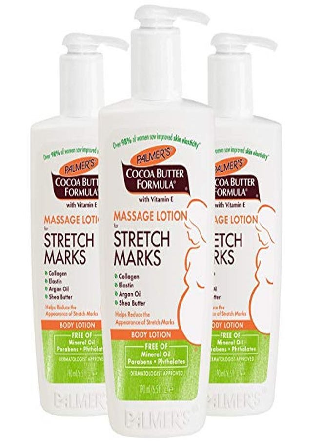 PALMER'S - Cocoa Butter Formula Massage Lotion For Stretch Marks And Pregnancy Skin Care, 6.5 Ounces (Pack Of 3) - Image 1