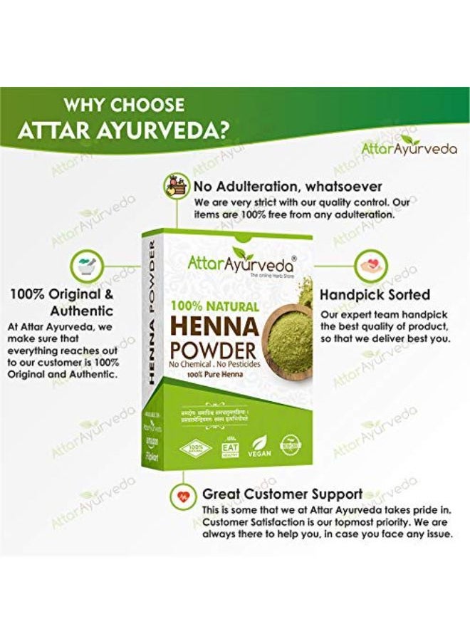 ATTAR AYURVEDA - Natural Henna Powder For Hair Colour And Growth (200 Gm) - Image 1