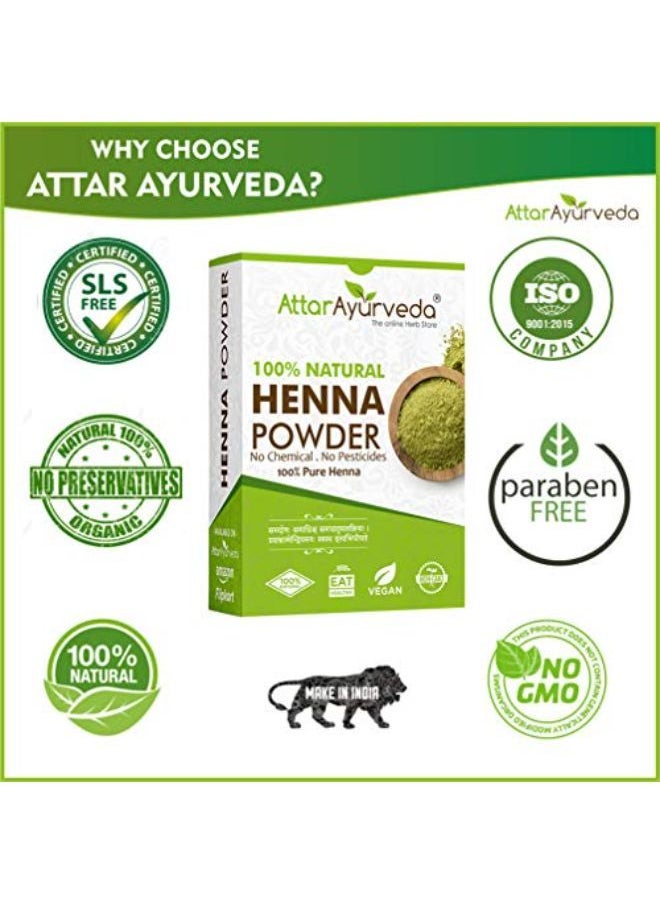 ATTAR AYURVEDA - Natural Henna Powder For Hair Colour And Growth (200 Gm) - Image 1