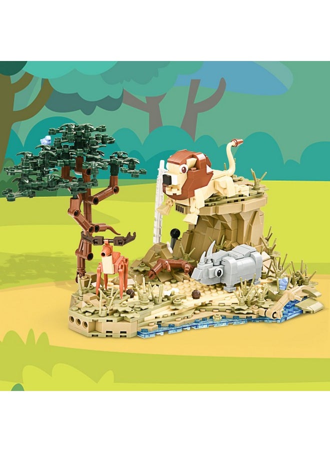 BNG Jungle Animals Building Set for Boys,Forest Lions Deer Rhino Animals Blocks Safari Collection Building Toys,Birthday Party Gifts for Nature Lovers Teen and Kids 8-14+(755PCS)  - Image 4