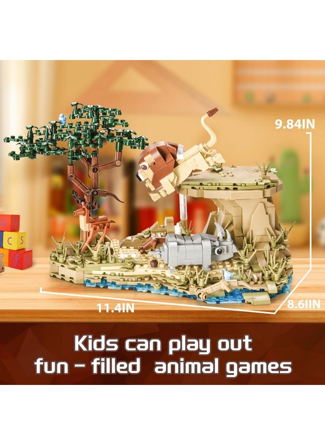 BNG Jungle Animals Building Set for Boys,Forest Lions Deer Rhino Animals Blocks Safari Collection Building Toys,Birthday Party Gifts for Nature Lovers Teen and Kids 8-14+(755PCS)  - Image 3