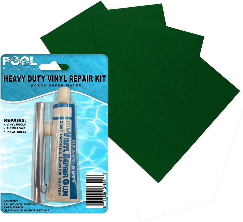 Pool Above Heavy Duty Vinyl Repair Patch Kit | Vinyl Cement Adhesive Glue and Colored Patches for Inflatables Boat Raft Kayak Air Beds Inflatable Mattress Hole Repair - Image 4